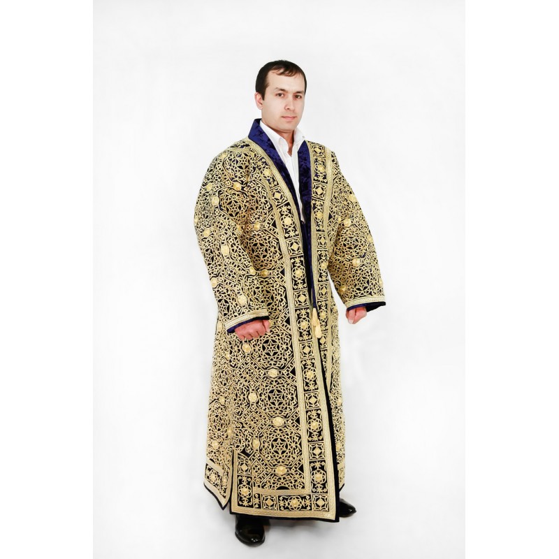 Таджикский халат. Бухарский чапан. Шапан (чапан). Национальный халат чапан. Мужская Национальная одежда узбеков чапан.