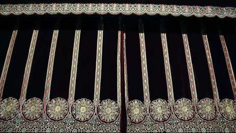 Gold embroidery portieres for the Samarkand concert hall scene